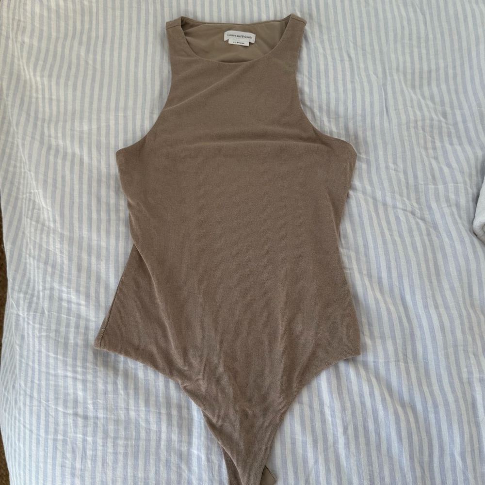 Lovers + Friends Tan Tank Bodysuit